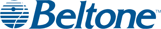 Das Bild zeigt das blaue Beltone Logo auf transparentem Hintergrund.